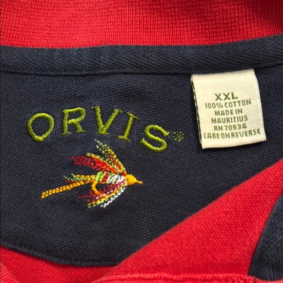 🌹Orvis Fly Fishing Red Polo Shirt - Picture 4 of 4